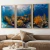 Quadro Decorativo 3 Telas Praia e mar Recife de coral - comprar online