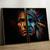 Kit 2 Quadros Decorativos Pessoas Indígenas em Laranja e Azul na internet