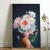 Quadro Decorativo Florais e Folhagens Buque de flores sobre mulher