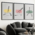 Kit 3 Quadros Decorativos Abstratos Pilates Exercícios Formas - comprar online