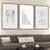 Kit 3 Quadros Decorativos Profissões Dentista Odontologia Instrumentos Dentários