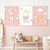 Kit 3 Quadros Decorativos Infantil Coelho, Elefante e Girafa II