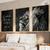 Kit 3 Quadros Decorativos Leão com Coroa e Salmo 121:3 - comprar online