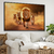 Quadro Decorativo Animais Leões Caminhando no Campo Sol - buy online