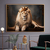 Quadro Decorativo Animais Leão Rei em Trono