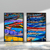 Kit 2 Quadros Decorativos Paisagem Barcos Coloridos