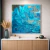Quadro Decorativo Quadrado Abstrato Azul Dourados