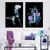 Kit 2 Quadros Decorativos Beleza Maquiagem Pó Colorido Pincel Kabuki