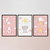 Kit 3 Quadros Decorativos Infantil Coelho, Elefante e Girafa II na internet