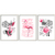Kit 3 Quadros Decorativos Geométrico Flamingo on internet