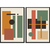 Kit 2 Quadros Decorativos Formas Geométrico Abstrato Linhas Verde na internet