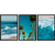 Kit 3 Quadros Decorativos Paisagem Azul Praia Mar Coqueiro IV na internet