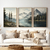 Kit 3 Quadros Decorativos Paisagem e Natureza Paisagem de Montanhas e Lago com Neblina
