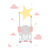 Kit 3 Quadros Decorativos Infantil Coelho, Elefante e Girafa II - loja online