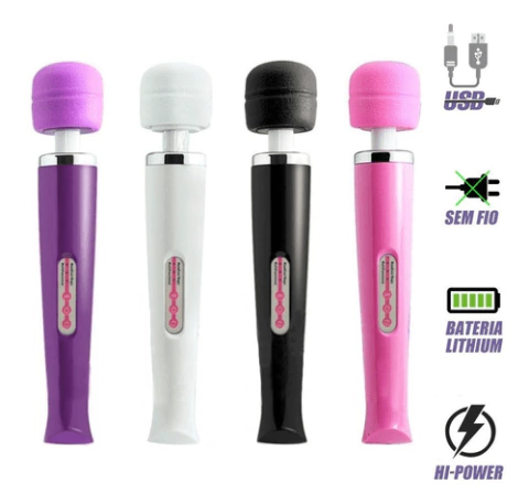 Varinha Mágica Recarregável 36 Cm Com 10 Níveis De Vibração - Cod 5346