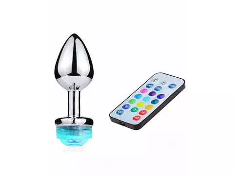 Plug De Metal Com Led 13 Cores Tamanho P