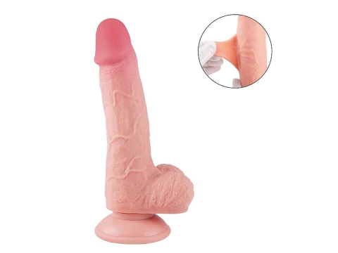 Prótese Dildo Super Realístico Dupla Camada - Ventosa Removível - 18,3 X 3,4 cm - IMPORTADA
