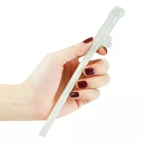 Canudos Formato Pênis Brilha No Escuro Pacote Com 9 Unidades