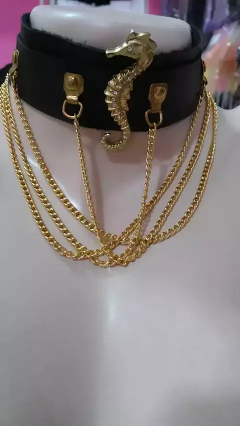 Gargantilha Chocker Colors Cavalo Marinho