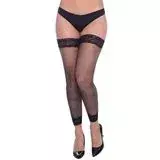 Meia Leg Arrastao Com Renda 7/8 Preto Perrutextil