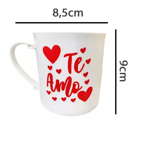 Caneca Branco 400Ml Te Amo Personalizada Plástico