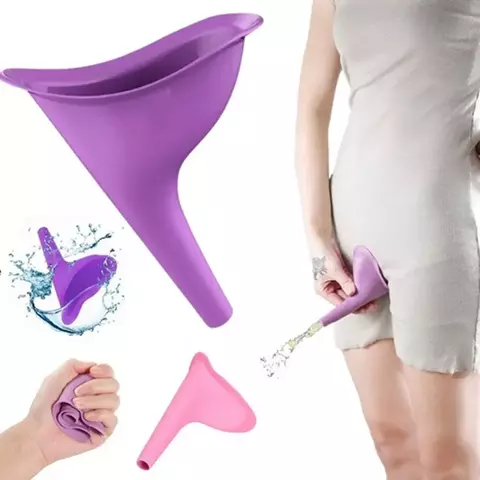Urinol De Silivone Mijador Feminino Para Mulher Fazer Xixi Em Pé Funil Urinário Portátil Lavável Reutilizável