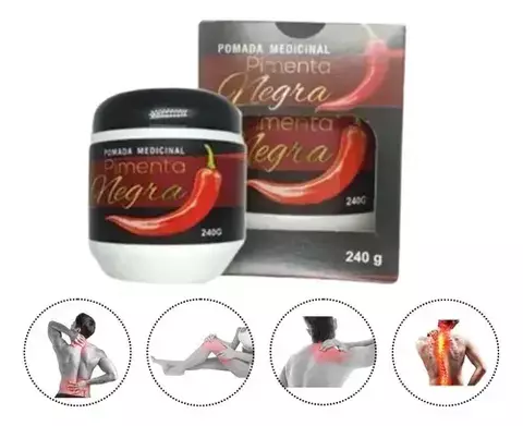 Pomada Massageadora Pimenta Negra 240G Apinil