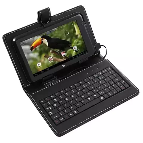 Capa Case Com Teclado Para Tablet 7 Polegadas Conexão Usb Preto