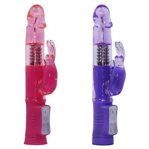 Vibrador Jack Rabbit Rotativo Com Estimulador Coelho 8 Vibrações - Cod. 5458