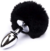 Plug Anal Em Metal Pompom Colors De Coelho - Tamanho P - Cod. 5501