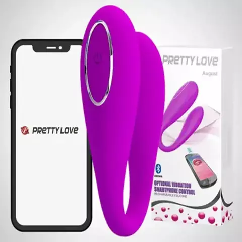 Vibrador De Casal Pretty Love August Bluetooth Sem Fiol 12 Vibrações Pretty Love Cod. 6049