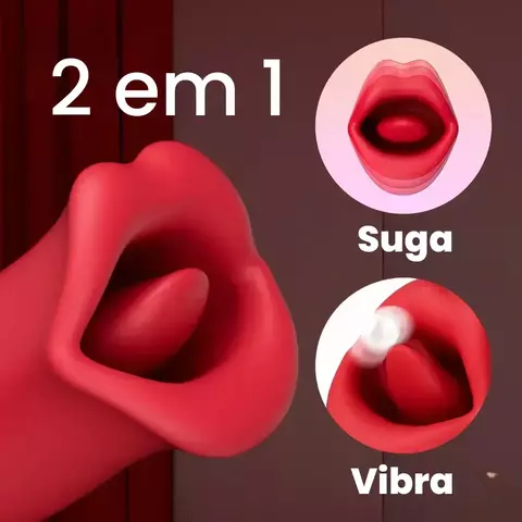 Boca Vibratória Vibrador Feminino Estimulador Sugador Clitoris Boca Lingua Chupa Abre E Fecha 10 Vibrações Ponto G