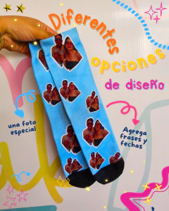 CALCETINES COLLAGE CORAZONES ROJOS
