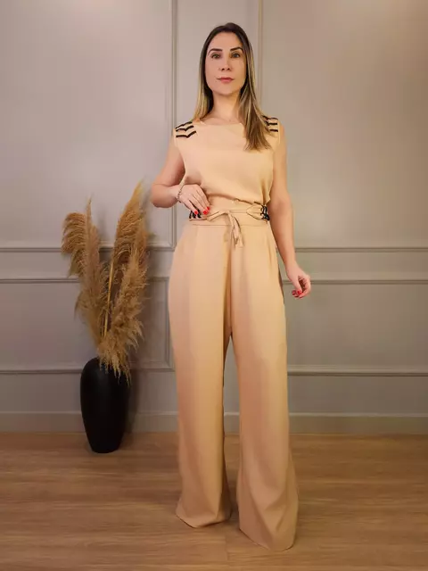 Conjunto De Calça e Blusa Cavada Sidnéia Nude