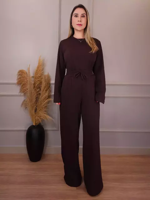 Conjunto Moletinho Texturizado Marrom
