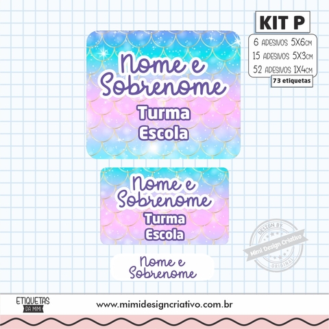 Kit Etiquetas Escolares "Sereia Estampa 2"