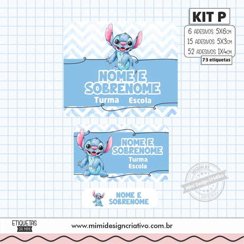 Kit Etiquetas Escolares "Stitch Aquarelal"