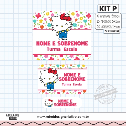 Kit Etiquetas Escolares "Hello Kitty Jardineira"