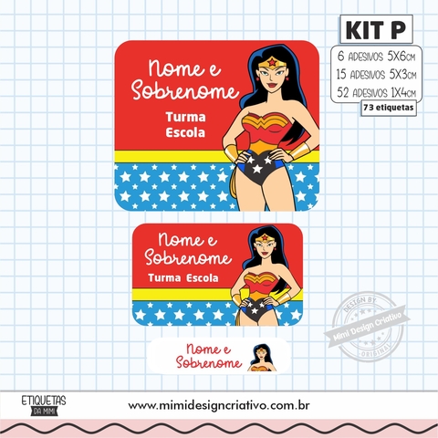 Kit Etiquetas Escolares "Mulher Maravilha"