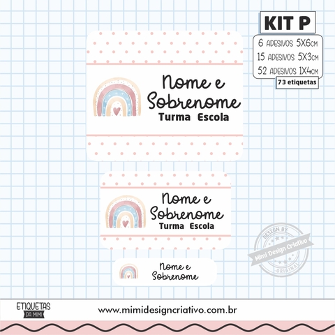 Kit Etiquetas Escolares "Arco-íris Candy"