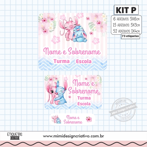 Kit Etiquetas Escolares "Stich e Angel Tropical"