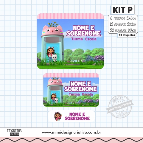 Kit Etiquetas Escolares "Casa Mágica da Gabby"