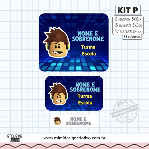Kit Etiquetas Escolares "Roblox Azul"