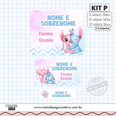 Kit Etiquetas Escolares "Stitch e Angel"