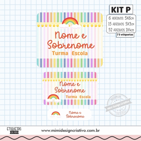 Kit Etiquetas Escolares "Arco-íris"