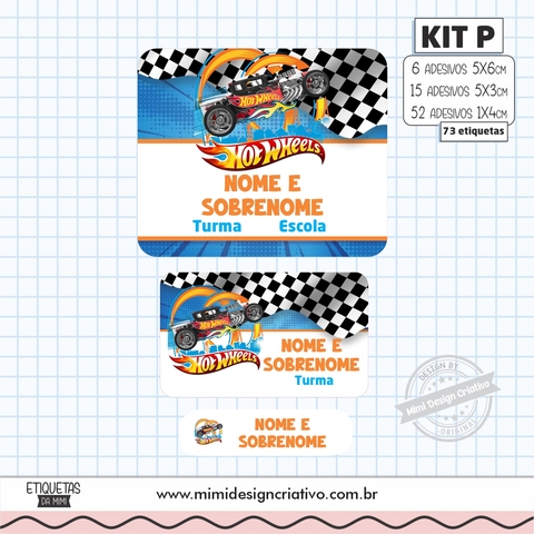 Kit Etiquetas Escolares "Hot Wheels 2"