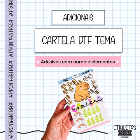 Cartela de Adesivos DTF UV à Prova D'água Para Garrafinhas e Potes