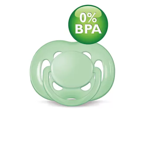 Chupeta Free Flow NUM 2 Uso 6 a 18 Meses BICO de Silicone ESTOJO de Transporte Esterilizador COR Verde Philips Avent