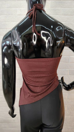 Blusa Feminina Canelada Gola Alta - Sem Mangas