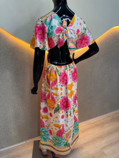 Vestido Branco Com Estampa "Alegria do Trópico "